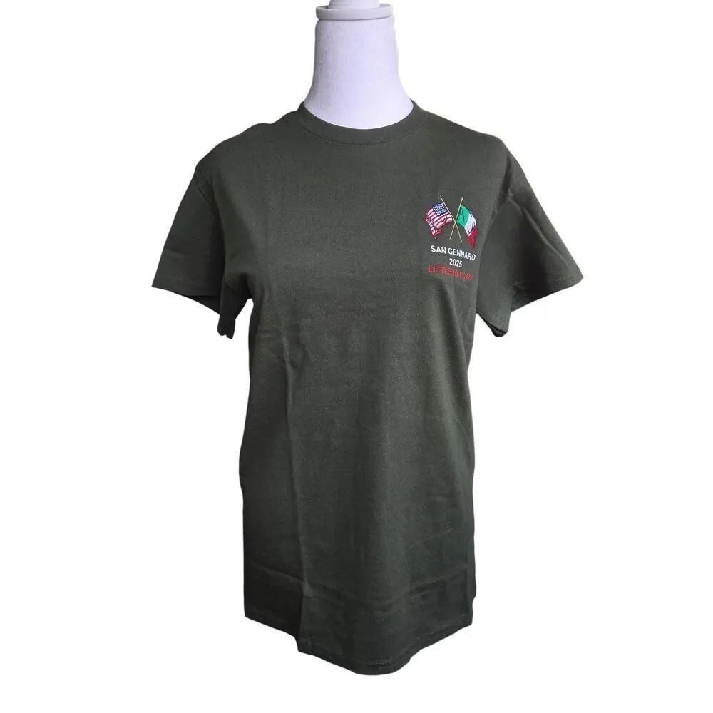 Gildan Unisex Size Small Forest Green San Gennaro 2025 NYC (99th Anniv) T-shirt